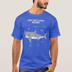 Camiseta Shark Anatomy Great White Shark Ocean Animal Fish 