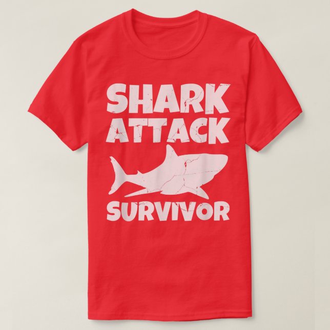 Camiseta Shark Attack Survivor Grunge  (Diseño del anverso)