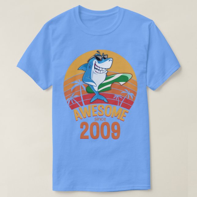 Camiseta Shark Birthday 11 Years Old Surf Awesome Since 200 (Diseño del anverso)
