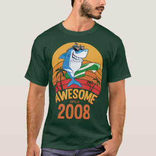 Camiseta Shark Birthday 12 Years Old Surf Awesome Since 200