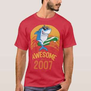 Camiseta Shark Birthday 13 Years Old Surf Awesome Since 200