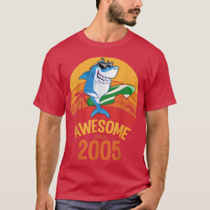 Camiseta Shark Birthday 15 Years Old Surf Awesome Since 200