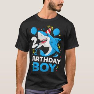 Camiseta Shark Birthday 2 Years Old 2nd Birthday Matching F