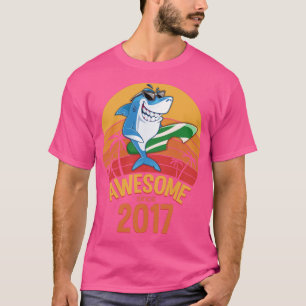 Camiseta Shark Birthday 3 Years Old Surf Awesome Since 2017