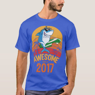 Camiseta Shark Birthday 3 Years Old Surf Awesome Since 2017