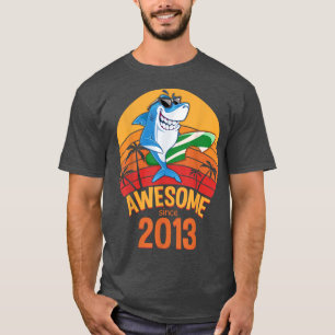 Camiseta Shark Birthday 7 Years Old Surf Awesome Since 2013