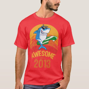 Camiseta Shark Birthday 7 Years Old Surf Awesome Since 2013