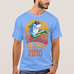 Camiseta Shark Birthday AA Years Old Surf Awesome Since AAA