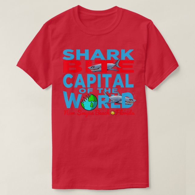 Camiseta Shark Bite Capital In The World New Smyrna Daytona (Diseño del anverso)