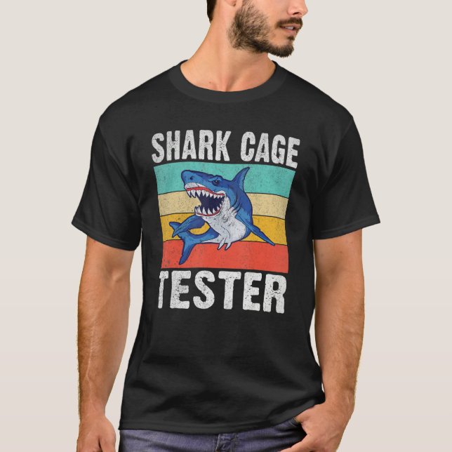 Camiseta Shark Cage Tester Handicapped Amputation  Disabled (Anverso)