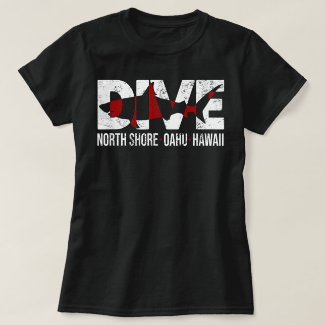 Camiseta SHARK DIVE Hawaii North Shore SCUBA DIVISIÓN (Diseño del anverso)
