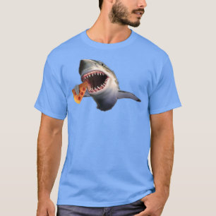 Camiseta Shark Eating Pizza TShark Lovers Funny Tee Kids Gi