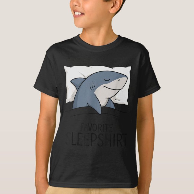 Camiseta Shark Favorite Sleepshirt Sleeng Pajamas Boys Girl (Anverso)