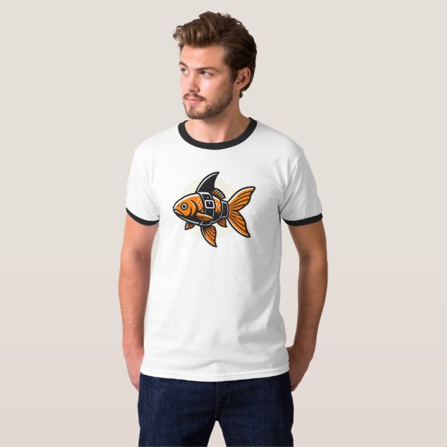 Camiseta Shark-Fin Goldfish T-Shirt by Vin Zzep (Anverso completo)