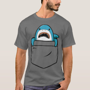 Camiseta Shark in a Pocket Funny Ocean Vintage Cute Shark L