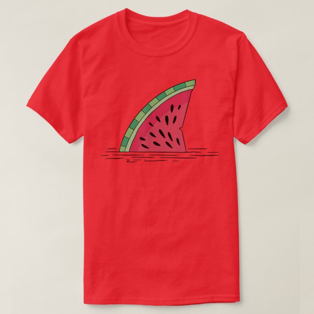 Camiseta Shark in the Water Funny Watermelon Ironic  (Diseño del anverso)