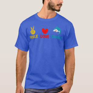 Camiseta Shark Lover Marine Biology Peace Love Sharks