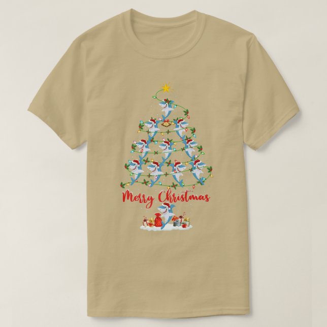 Camiseta Shark Lover Matching Santa Great White Shark Chris (Diseño del anverso)