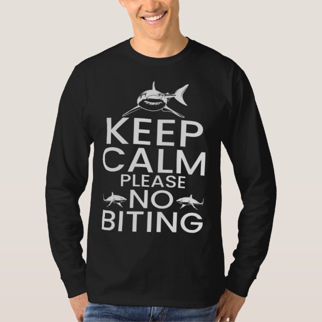 Camiseta Shark Ocean Marine Biologist Keep Calm Please No B (Anverso)