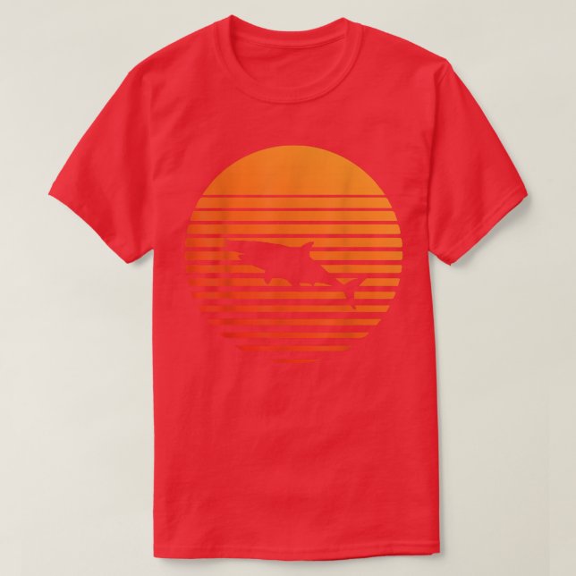 Camiseta shark Shadow silhouette in front of a Sun  (Diseño del anverso)
