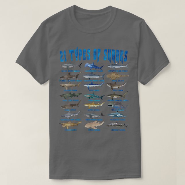 Camiseta Shark Species Biology Different Types Of Sharks Ts (Diseño del anverso)