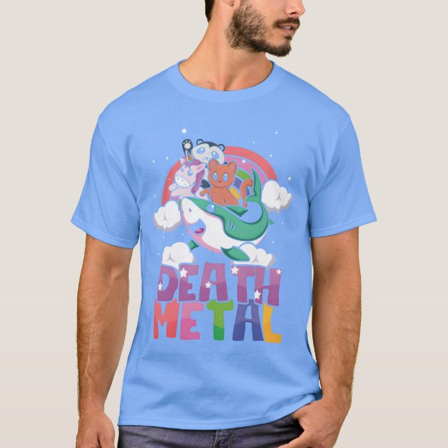 Camiseta Shark Unicorn Panda Cat Love Metal Music Rock girl (Anverso)