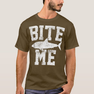 Camiseta Shark White Tiger Bite Me Marine Biologist Vintage