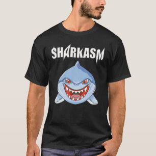Camiseta Sharkasm palabra play agua de mar dientes afilados