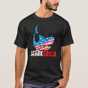 Camiseta Sharkerica Shark 4 De Julio Bandera Estadounidense