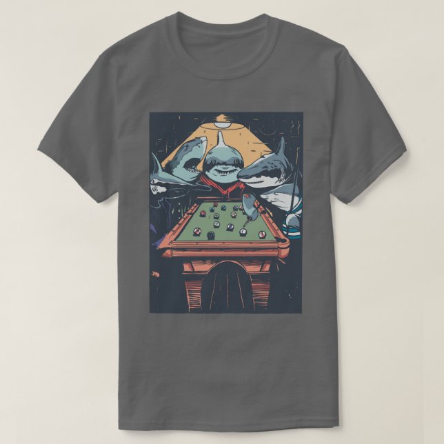 Camiseta Sharks Playing Pool Billard Pullover  (Diseño del anverso)
