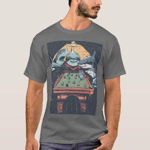 Camiseta Sharks Playing Pool Billard Pullover 