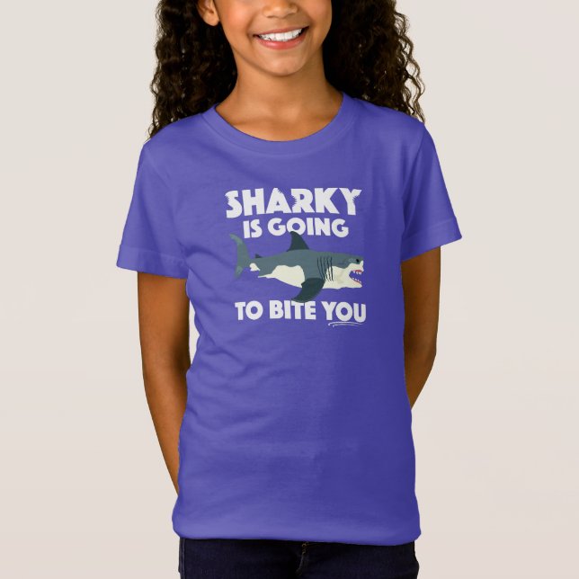 Camiseta Sharky Va A Mentir Tu Diseño - Chica Fino J (Anverso)
