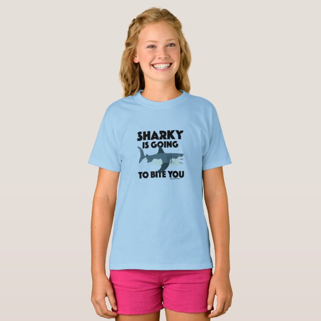 Camiseta Sharky Va A Mentir Tu Diseño - Chicas Básicos (Anverso completo)