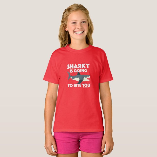 Camiseta Sharky Va A Mentir Tu Diseño - Chicas Básicos (Anverso completo)