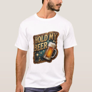 Camiseta Sharp con cita de SOSTÉN MI CERVEZA