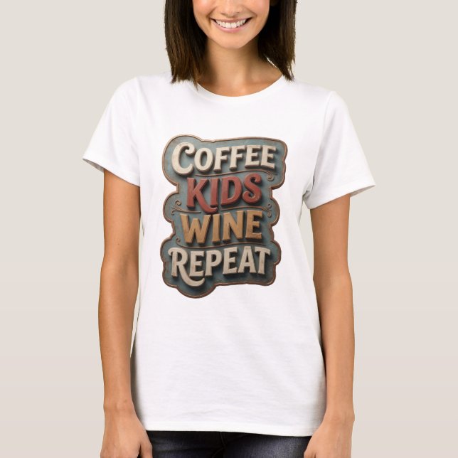 Camiseta Sharp Gold CAFE NIÑOS VINO REPETICIÓN (Anverso)