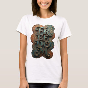 Camiseta Sharp Gold FREEDOM Slogan