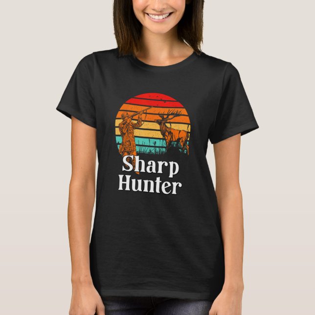 Camiseta Sharp Hunter Fathers Day Hunting Parents Animal Sh (Anverso)