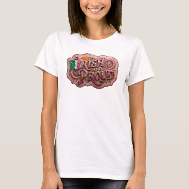 Camiseta Sharp Pink IRISH AND PROUD (Anverso)