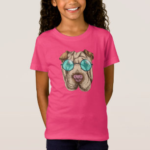 Camiseta Sharpei en gafas de sol