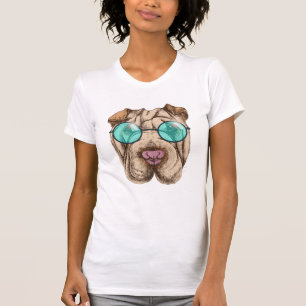 Camiseta Sharpei En Gafas De Sol