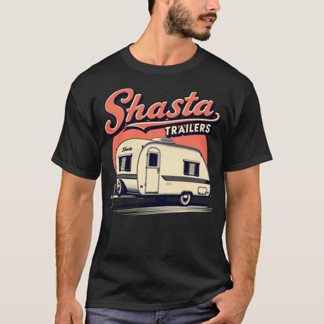 Camiseta Shasta Trailers - serie de campanarios vintage (Anverso)