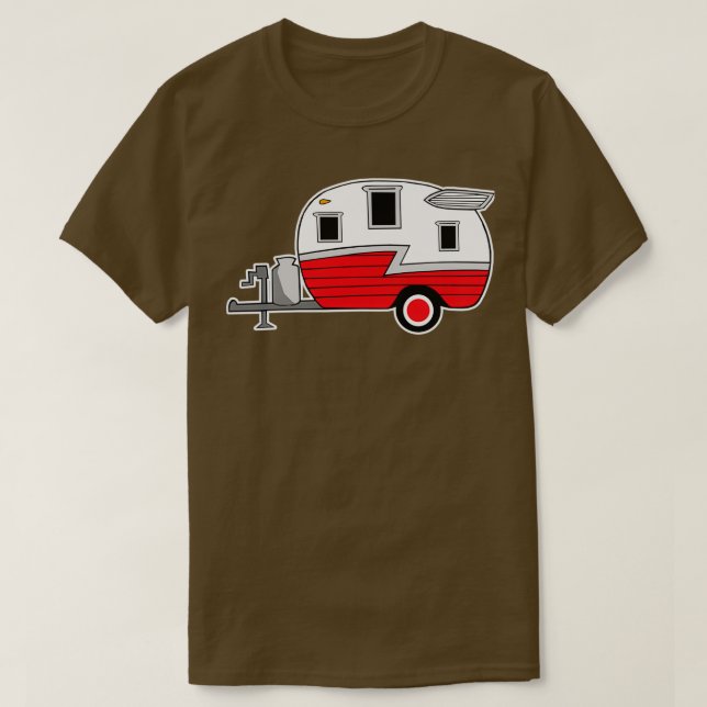 Camiseta Shasta vintage campista roja rv (Diseño del anverso)