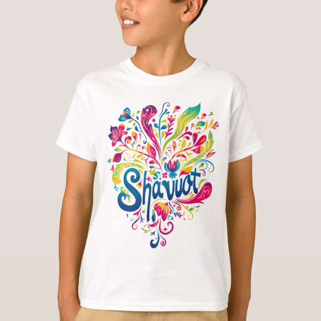 Camiseta Shavuot - Colorida celebración de Shavuot (Anverso)