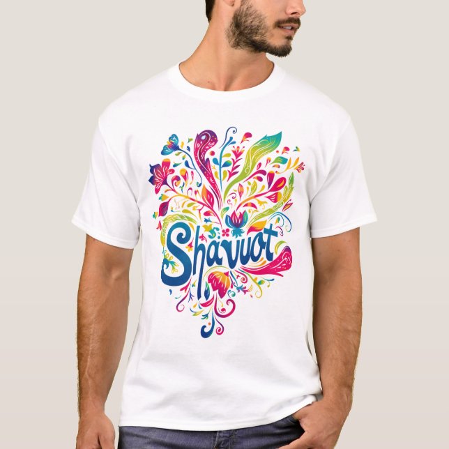 Camiseta Shavuot - Colorida celebración de Shavuot (Anverso)