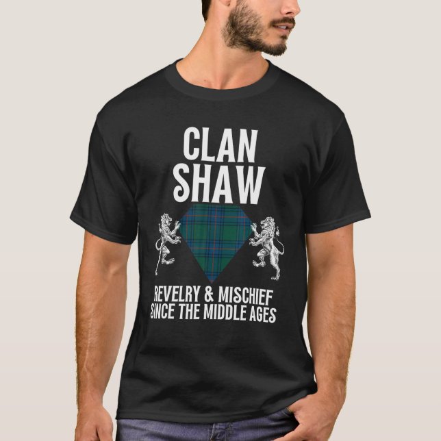 Camiseta Shaw Clan Escocia Nombre Escudo De Armas Familia T (Anverso)