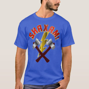 Camiseta SHAXAM Doble Ax y Relámpago de tornillos