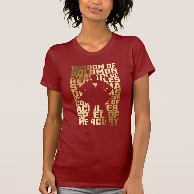 Camiseta ¡SHAZAM! | Capacidades Gráfico de la tipografía de (Anverso)