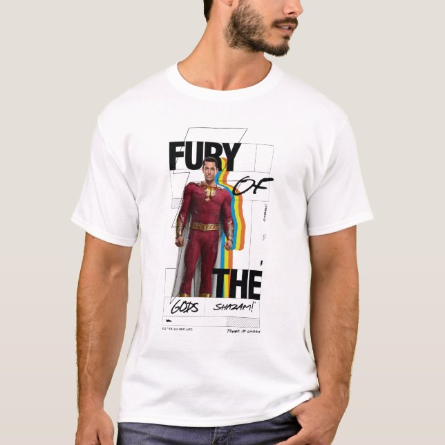 Camiseta ¡SHAZAM! Furia de los dioses | Arte estilo álbum r (Anverso)