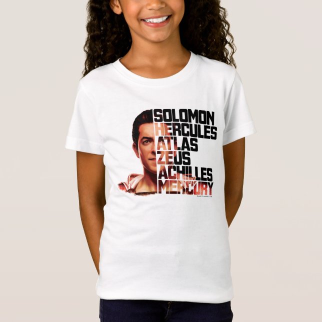 Camiseta ¡SHAZAM! | Gráfico de Acrónimo de Shazam Closeup (Anverso)